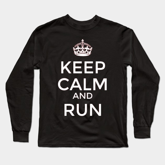 Keep calm and RUN Long Sleeve T-Shirt by amitsurti